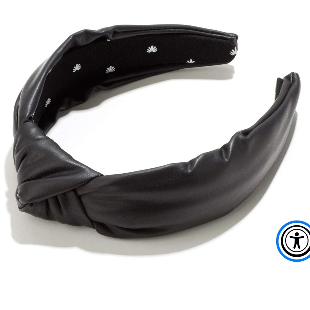 Lele Sadoughi Black Faux Leather Headband